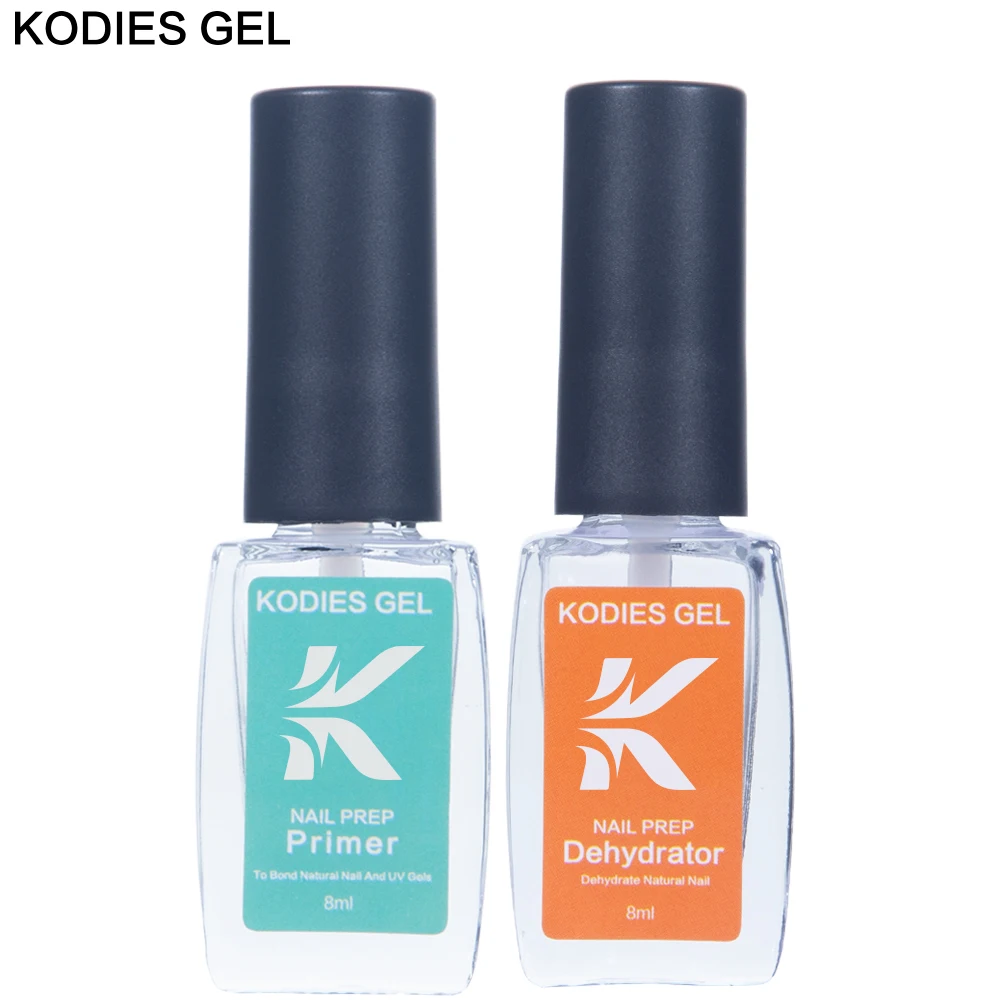 KODIES GEL 2 PCS/Set Primer Dehydrator Prep Base Coat for Nails UV Gel Polish Ultrabond Bonder Gellak Long Lasting 8ML Nailart