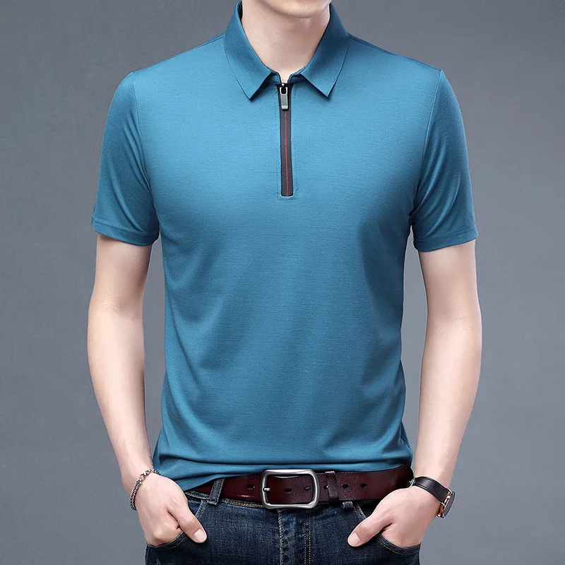 Summer Men's T Shirt Business Casual Short Sleeve Clothing Fashion
