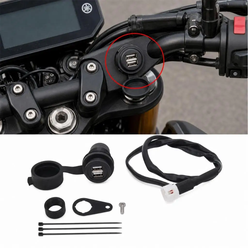 야마하 MT-09 트레이서 700 FZ-07용 경량 오토바이 USB 충전기 소켓 휴대용 전원 액세서리