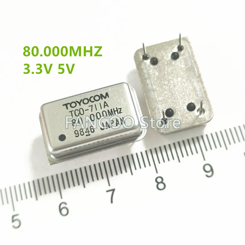 5pcs 80M 80MHZ 80.000M 80.000MHZ Crystal Oscillator Active OSC DIP-4 Rectangle Full Size 3.3V 5V
