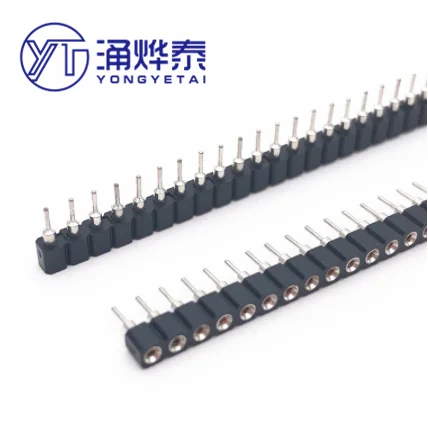 YYT 10PCS 2.54mm Round Female Header tin Single Row 40Pin, 0.1 Hole Female Header 2.54mm 1x40P Round Pin Connector