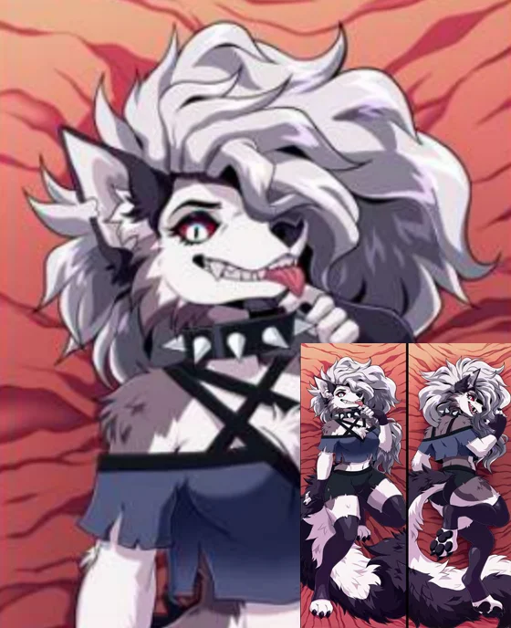 

Двусторонняя наволочка Dakimakura Anime Loona (helluva boss) с пушистым рисунком в натуральную величину