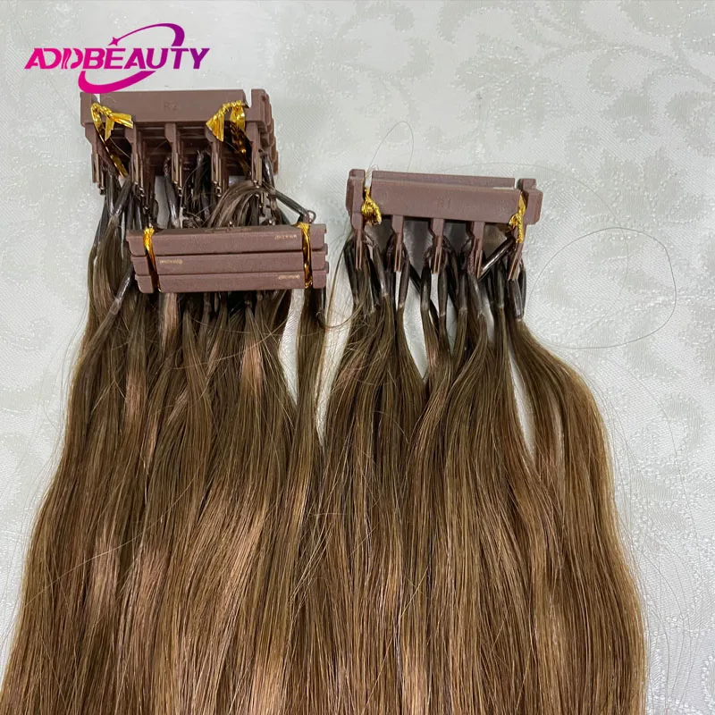 6D Hair Extension 100% Real Human Hair Extension Straight Brazlian Fusion Human 2nd Generation 5 Rows 6D Virgin