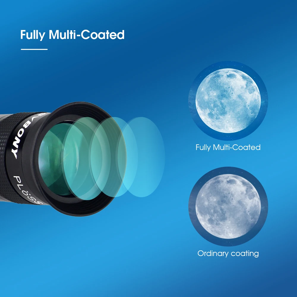SVBONY Astronomie-Teleskop 40 mm 1,25 Zoll Plössl-Okular FMC Metall 40 ° Scheinbares Sichtfeld – Detail 14