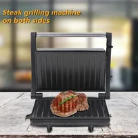 Electric Grill Steak Meat Hamburger Sandwich Maker Breakfast Machine Frying Pan Barbecue Plate EU Plug 2