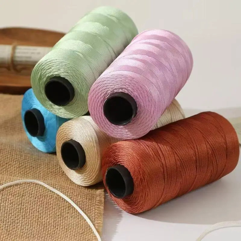 250g 2.5mm Summer Crochet Yarn Handmade Ice Silk Thread for DIY Crocheting Bag Shoes Hats Flat Hollow Knitting Yarns Supplies