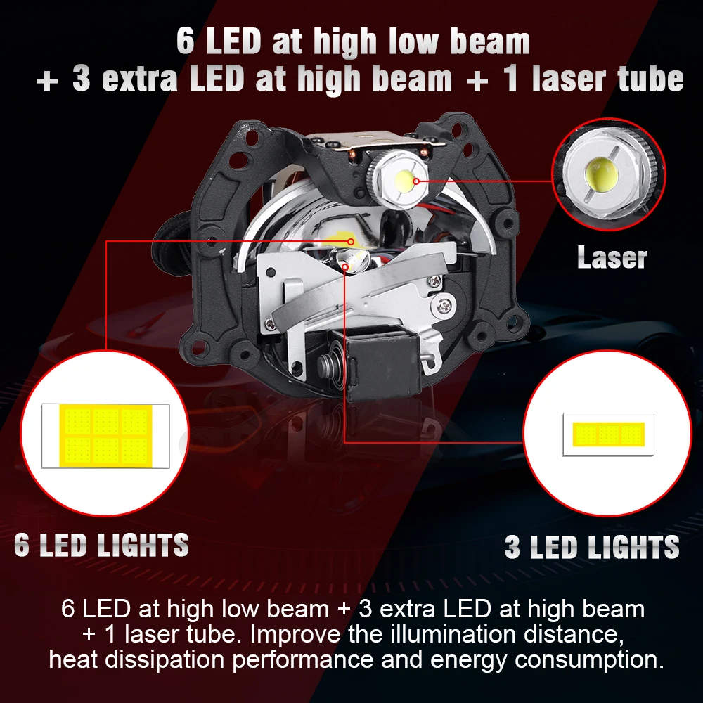 130W 2X Bi-LED Hyperboloid Projektor Linsen H1 Birne 9005 9006 H4 H7 LED  Lampen Für Scheinwerfer Auto-styling Retrofit Hallo/Lo Strahl Objektiv –  die besten Artikel im Online-Shop Joom Geek