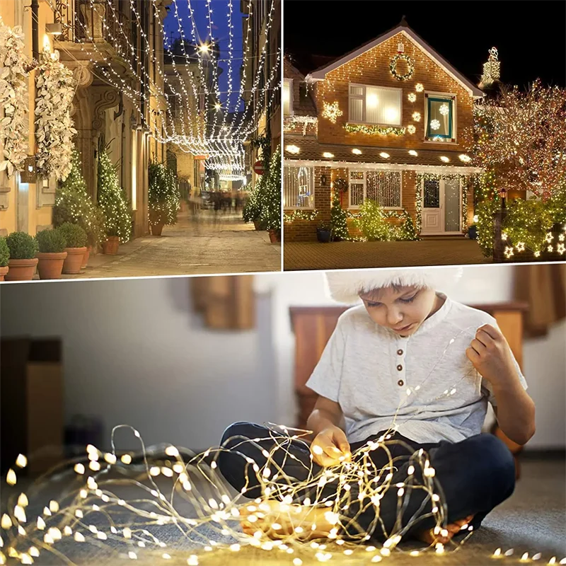 102m/52m/32m/22m/12m/7m Solar LED Fairy String Light Outdoor Festoon Lamp Garden Fairy Light Christmas Party Solar Lamp Decor 5