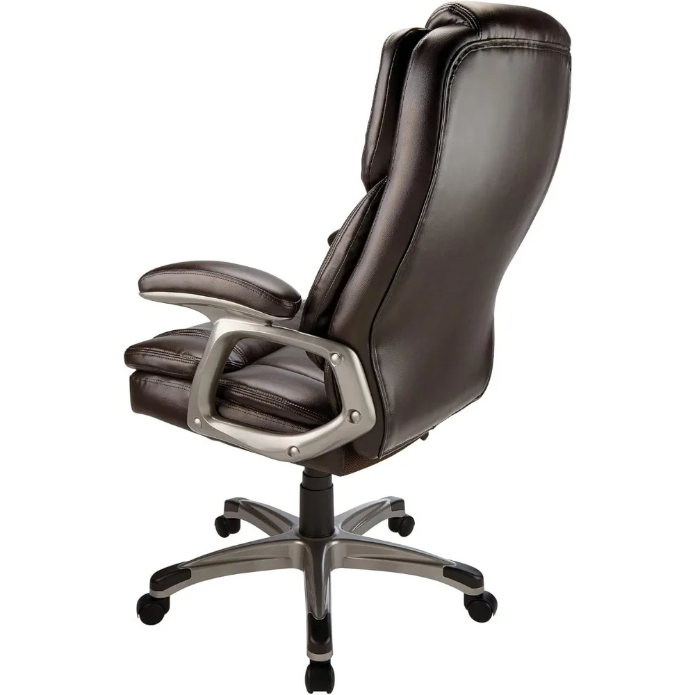 Cressfield Bonded Leather High-Back Chair, Brown/Silver  gaming chairs  office chairs 4