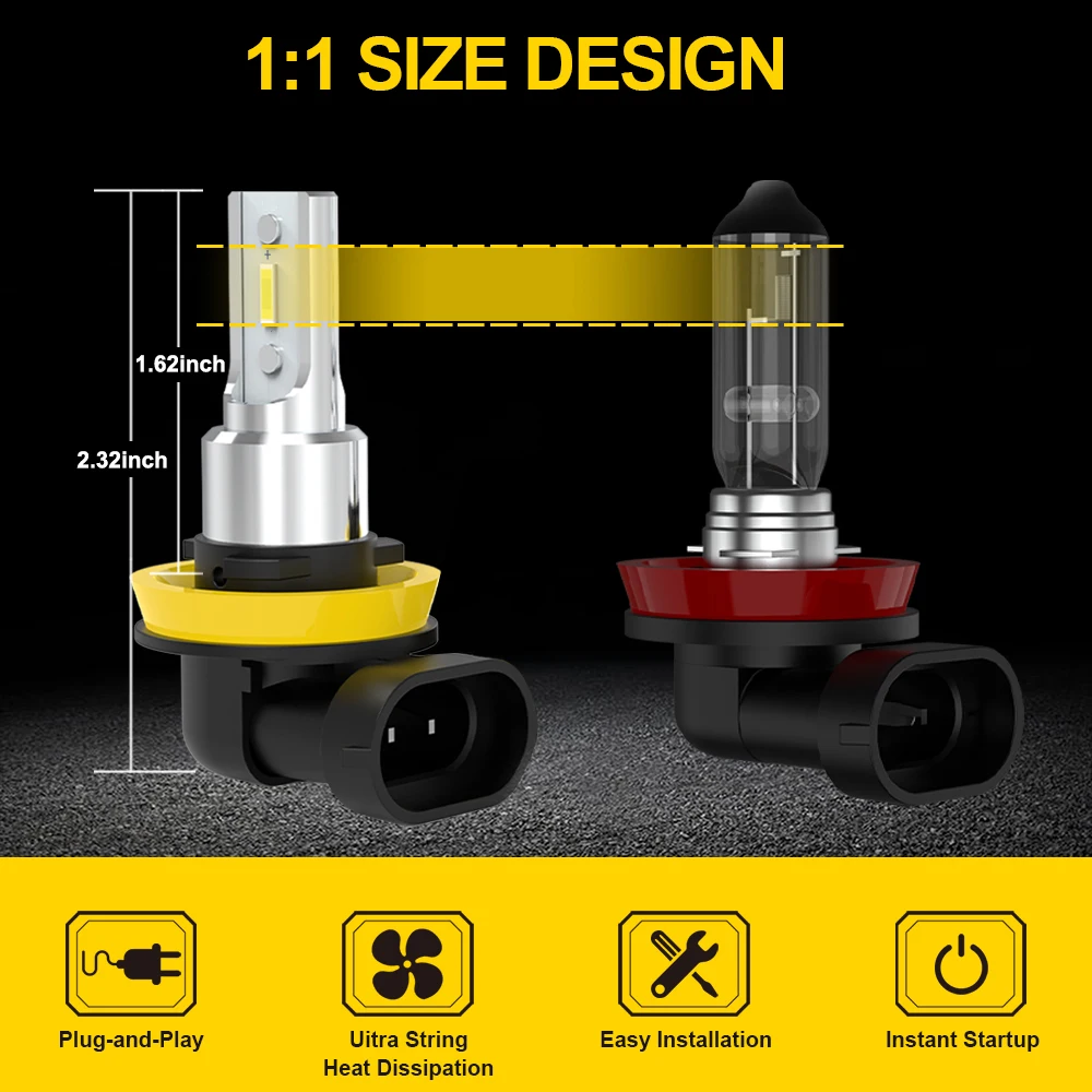 High-Output Dual-Color LED Fog & DRL Lights - Yellow & White