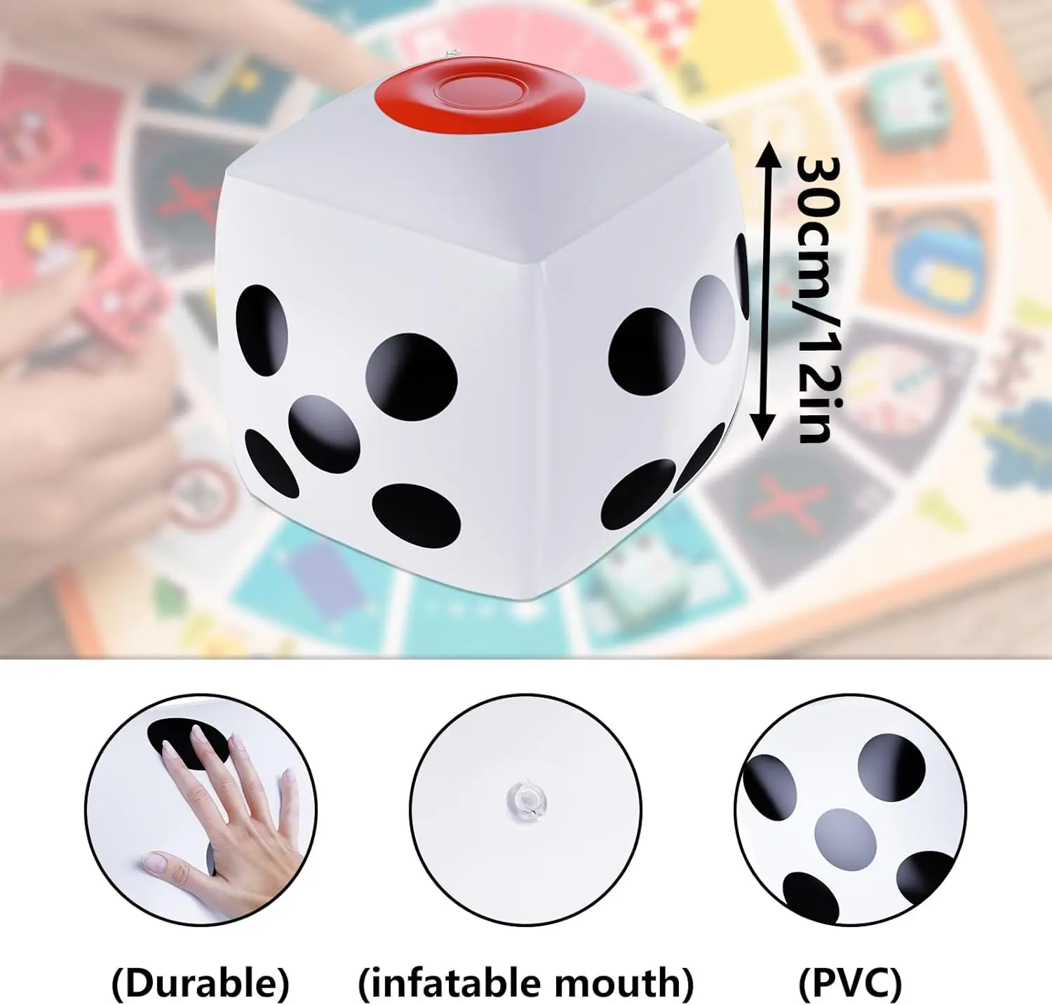 2Pcs Inflatable Giant Dice, Board Game Party Decoration for Indoor Outdoor Game, Beach, Pool, Lawn Party Gaming, Christmas gift