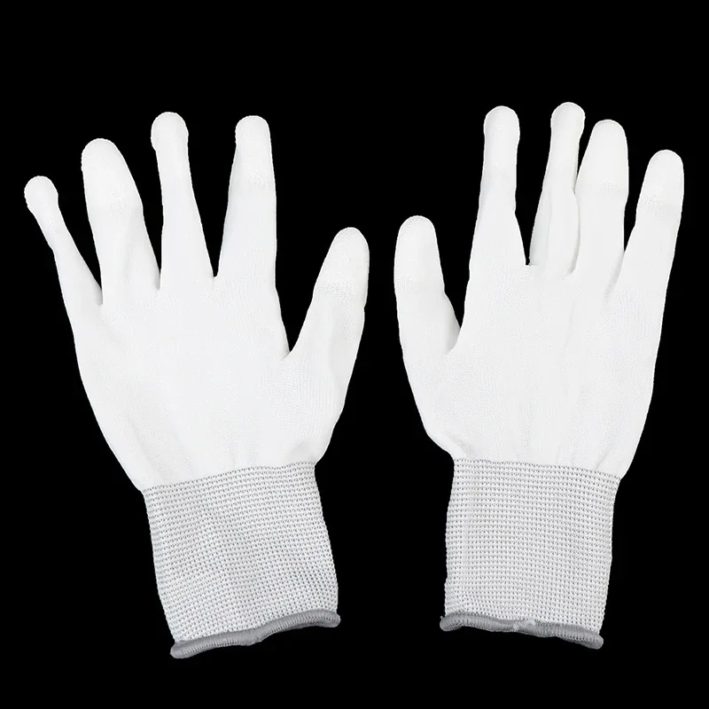 Car Vinyl Wrap Gloves Anti-Static Window Tint Film Install Gloves Nylon Tinting Work Safety PU Coated Fingertip 12Pairs