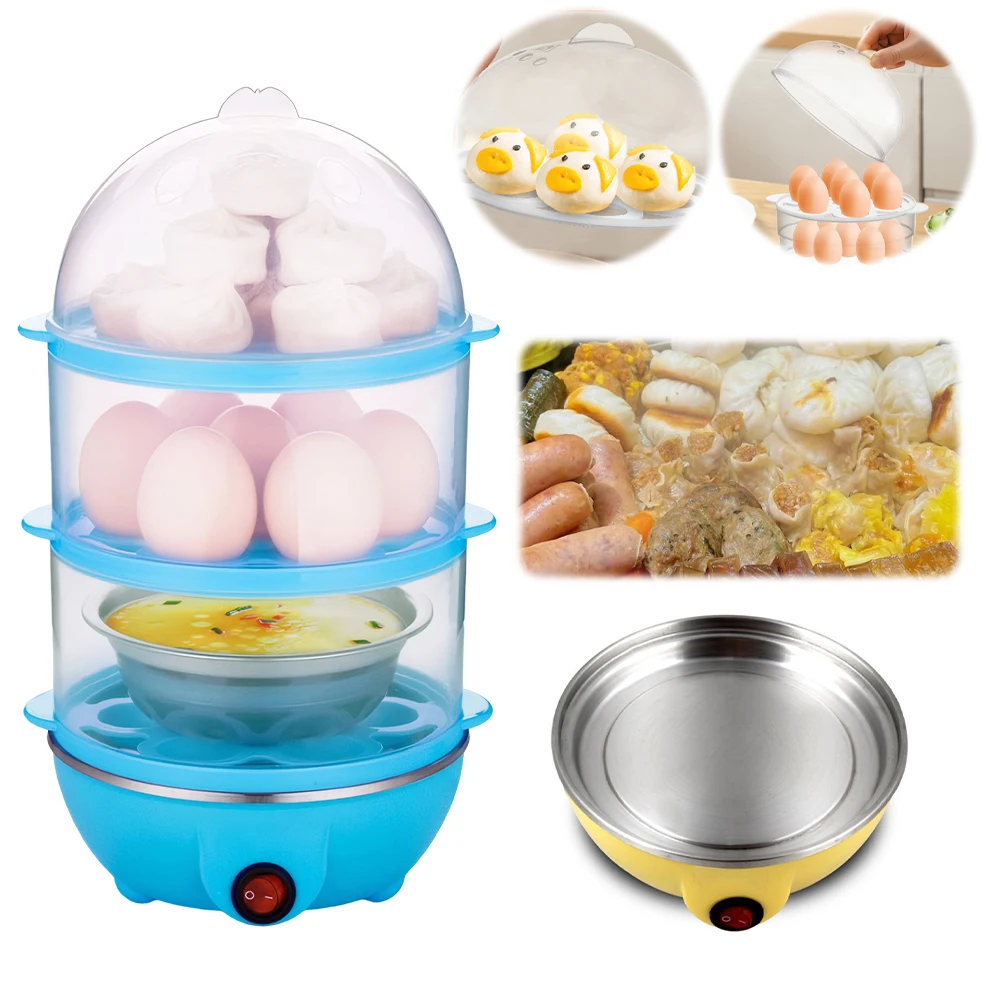 220V Multifunctional Egg Cooker Rapid Heating Mini Kitchen Poacher Auto-Off Portable Milk Steamer for Cooking Breakfast Machine 2