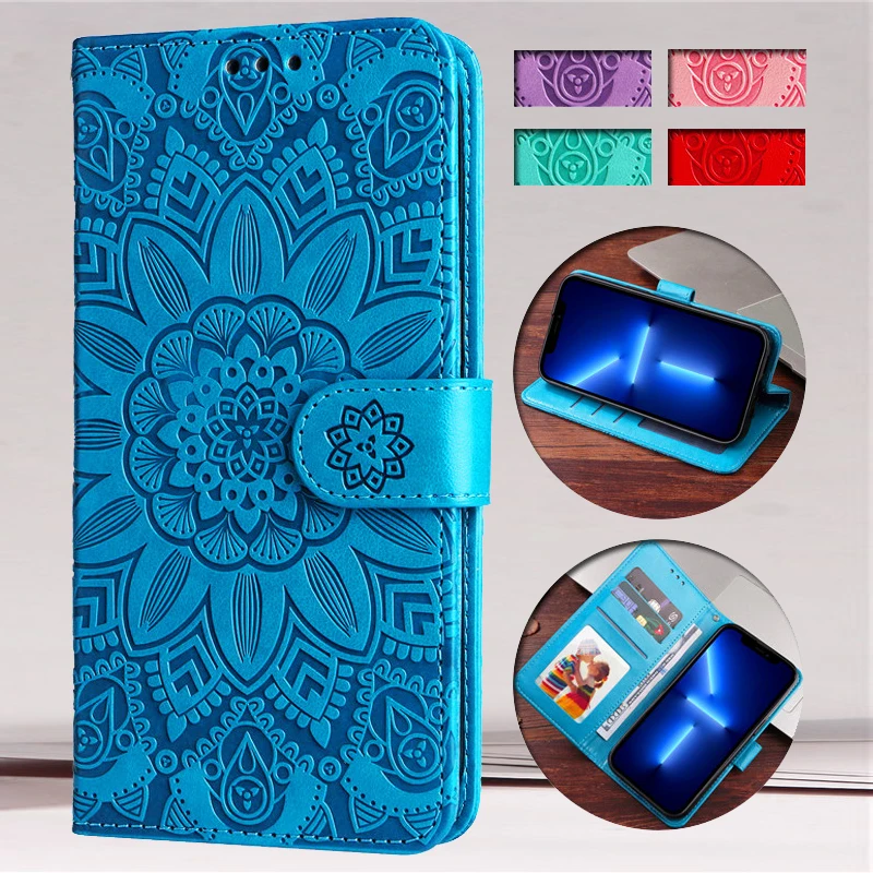 Étui portefeuille à rabat de luxe en cuir PU et TPU pour Huawei, housse antichoc pour Honor Magic7 Pro, Magic6, Magic 7, 6, 5 Lite, fleur de soleil 3D