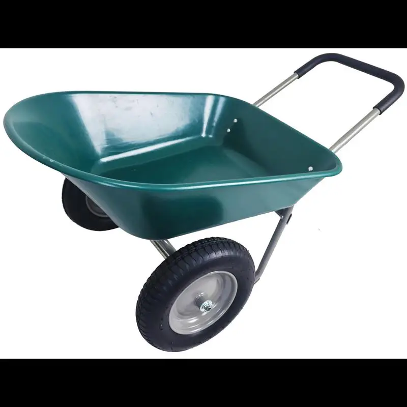

Garden Cart,Utility Wheelbarrow Cart,Dual-Wheel,Home,Garden,Yard,with Built-in Stand