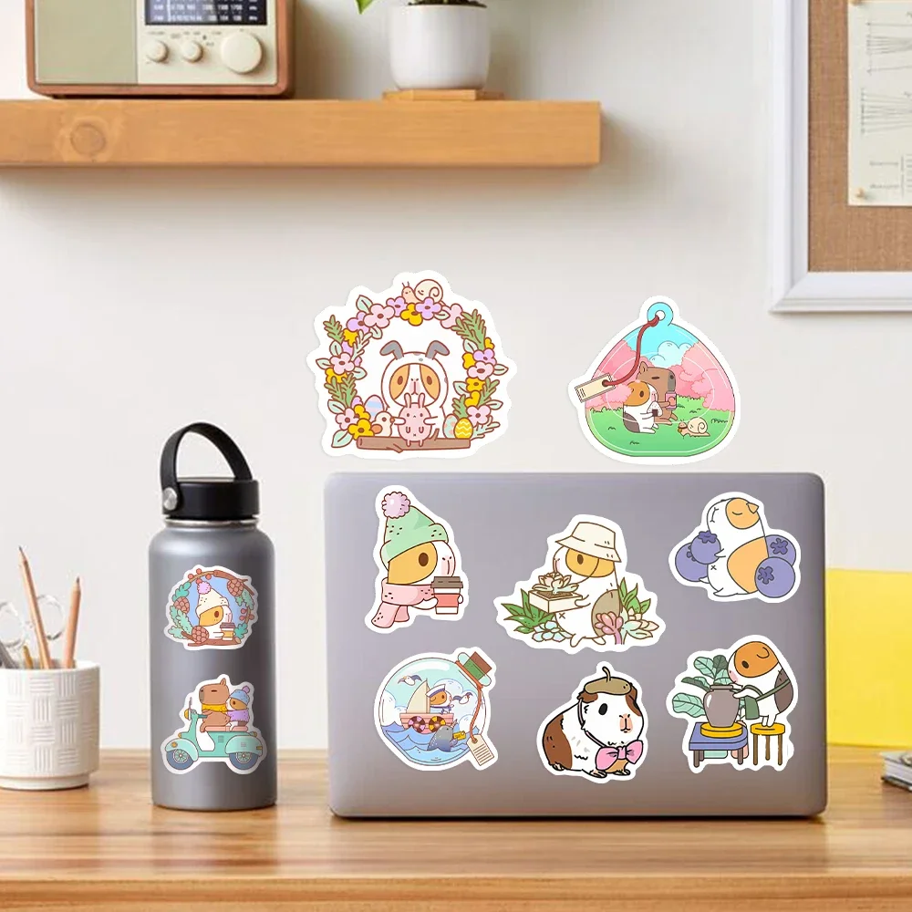 Decorative Stickers Kawaii Cute Cartoon Guinea Pig Stickers DIY Toy Gift Decorative Graffiti Decal for Phone Luggage Laptop Scrapbook Waterproof cartoon stickers,decorative stickers,paper stickers,adhesive stickers,animal stickers