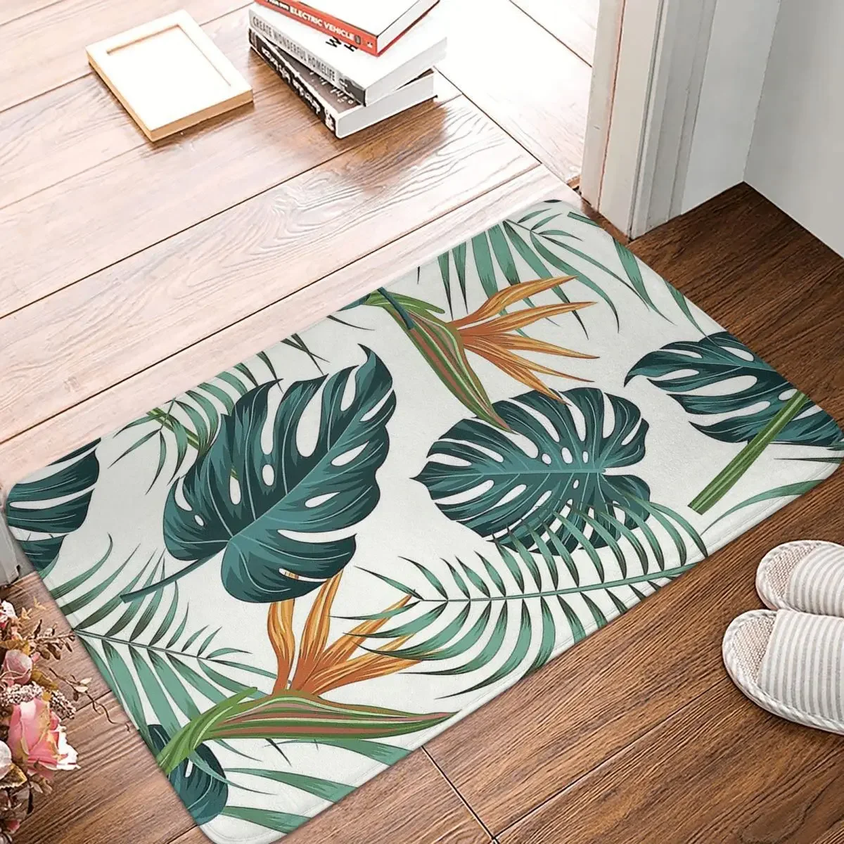 

Tropical Leaves Beach Non-Slip Carpet Pattern Palm Jungle Leaves Doormat Living Room Kitchen Mat Entrance Door Floor Rug