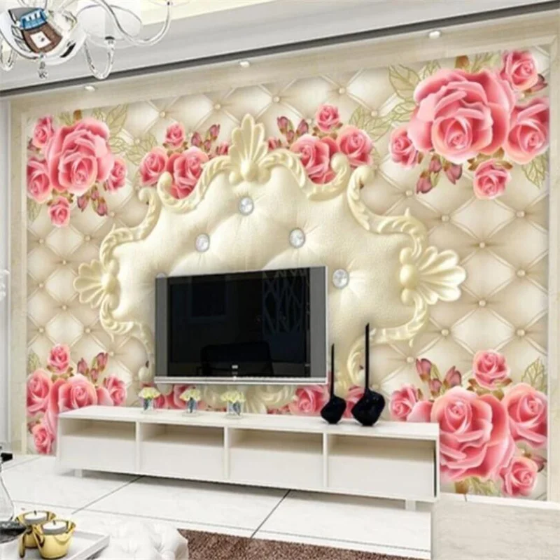 

wellyu Custom wallpaper 3d large murals noble elegant European soft bag rose art background papel de parede infantil wallpaper