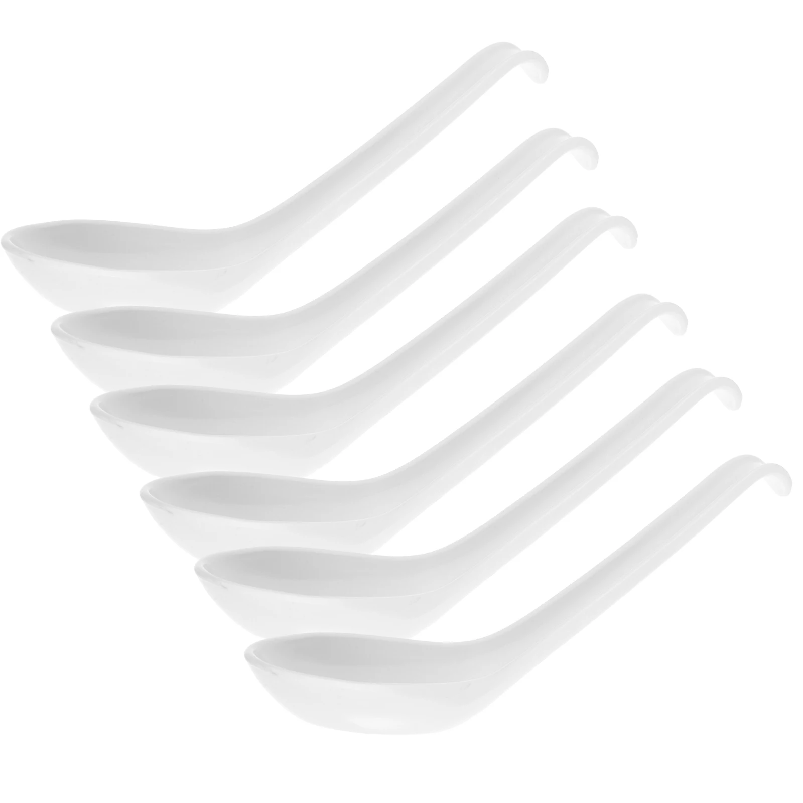 Soup Spoons Rice Spoons Flatware Scoop Tableware 6pcs For Home Restaurant