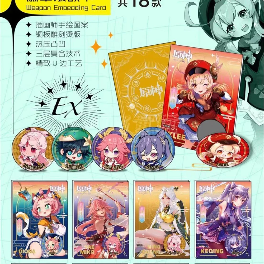 Фото Ударная карточка New Genshin, коллекционная Аниме игра TCG, бустер, коробка, редкий SSR, подарки для окружающих детей и семьи, новые настольные игрушки для №4