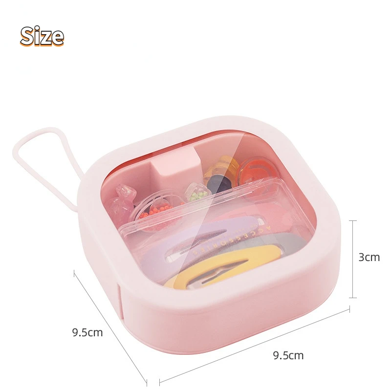 Mini boîte de rangement portable avec poignée, étui à bijoux à rabat  transparent, petite boîte à main pour téléphone portable, étui à pilules et  trombones - AliExpress