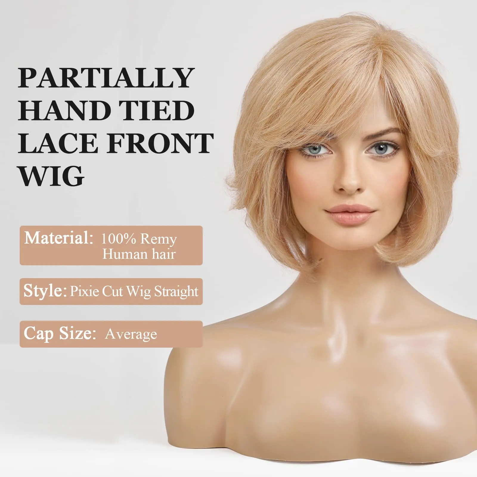 Remy Human Hair Side Part Lace Frontal Short Wavy Bob Wig with Bangs for White Women human hair wigs