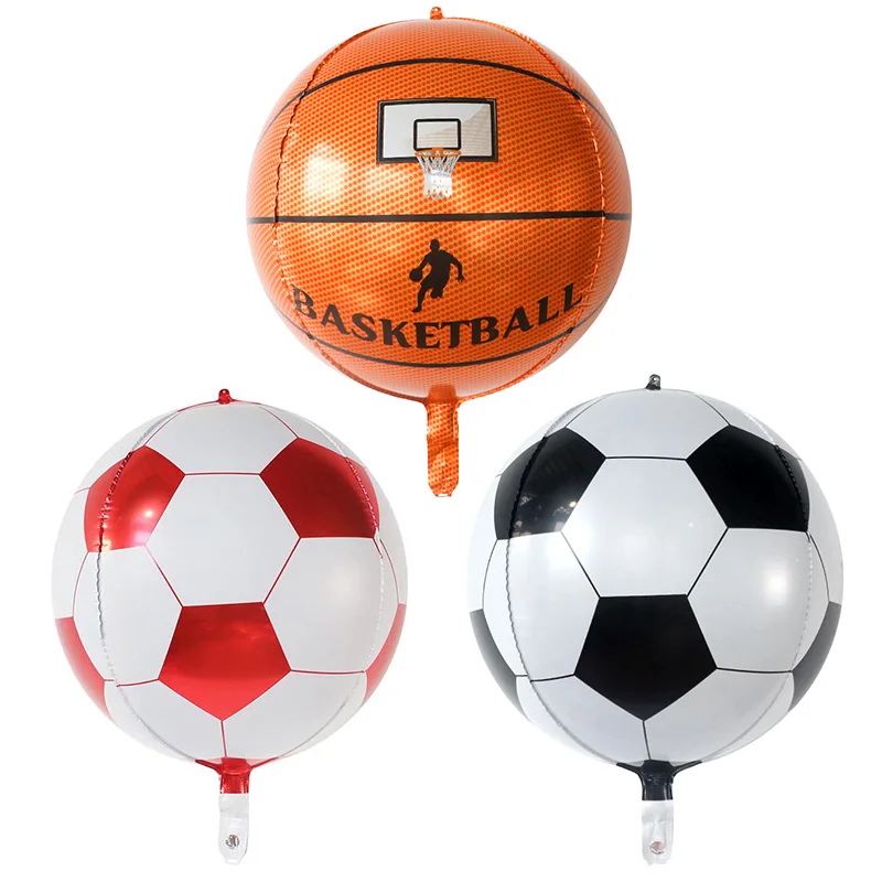 

20pcs 22inch 4D Basketball Foil Helium Balloons Stereoscopic Football Air Globos Birthday Party Decorations Kids Inflatable Toys