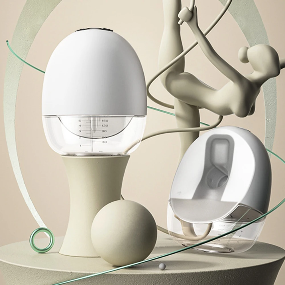 Extractor de leche portátil, recolector de leche de 150ml, extractor de leche eléctrico manos libres con pantalla LED para lactancia
