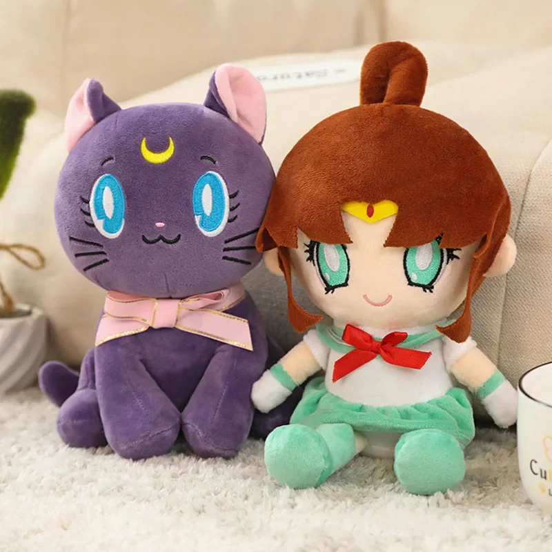 

25cm Anime Figure Sailor Moon Doll Tsukino Usagi Luna Cat Plush Toy Cartoon Q Version Cloth Doll Children Birthday Gift Kids Toy