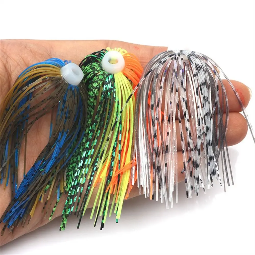 DIY 88 Strands Silicone Skirts Bass Jigs Soft Umbrella Sensation Skirts 64mm Elastic Buzzbaits Spinner Buzz Bait