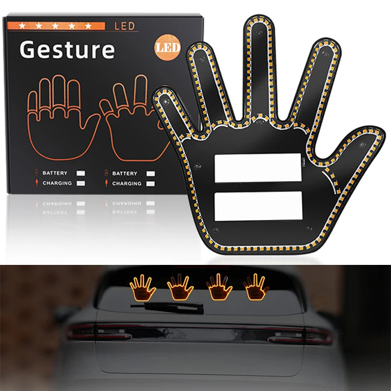 New Car Light Remote Multi Mode Fun Gesture Light Led Light Funny Lunotto Road Rage Sign Accessori Per Auto Con Telecomando
