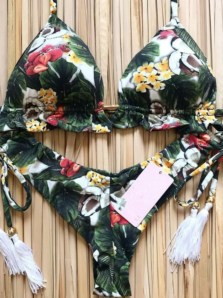 

Sexy Bikinis 2020 Women Swimsuit Bandage Halter Beach Wear Bathing suits Push Up Swimwear Female Brazilian Bikini Set