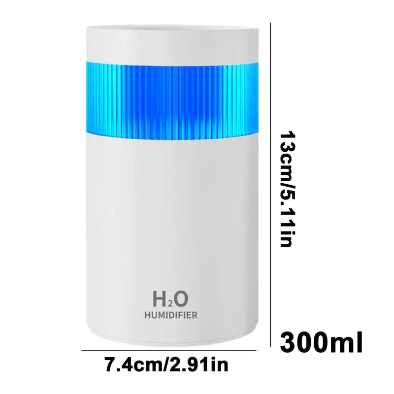 Small Humidifiers Portable Portable Humidifier 300ML Rechargeable Auto Shut-Off Humidifiers With Colorful Lights For Sleeping