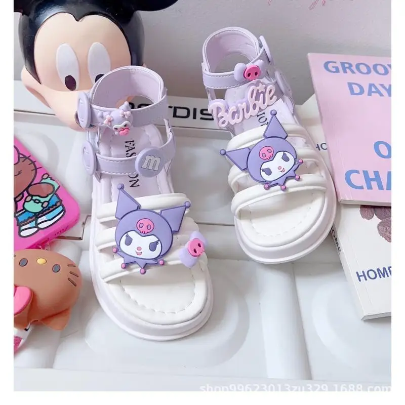 

Sanrio Anime Kuromi Kawaii Roman Shoes Cartoon Child Antiskid Sandals Casual Shoes Summer Princess Shoes Beach Shoes Girl Gift