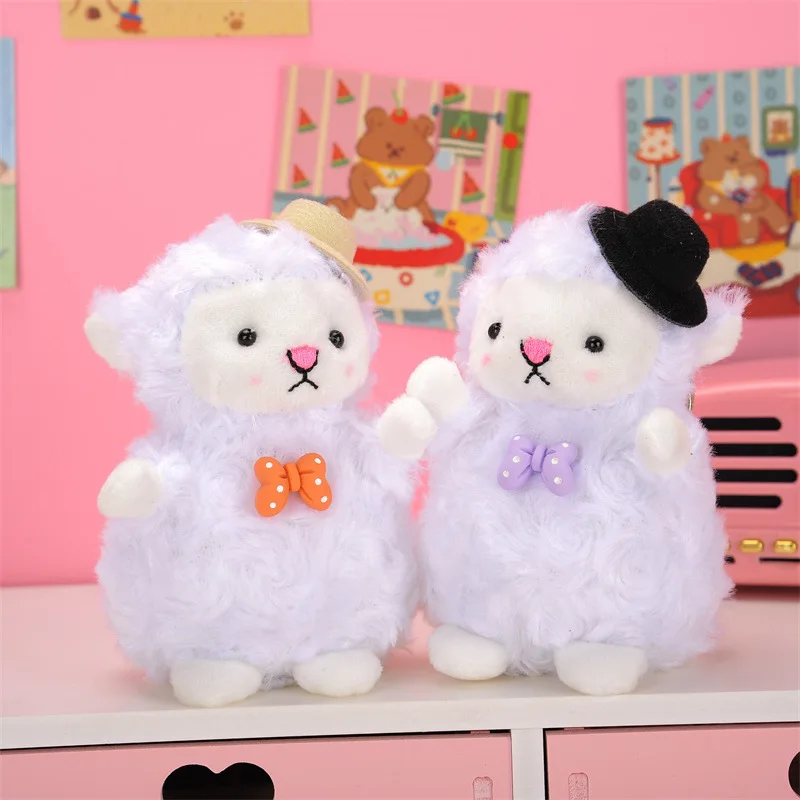 

12cm Kawaii Cute Sheep Wool Toy Alpaca Doll Keychain Creative Animal Bag Pendant Children Girl Doll Birthday Gift