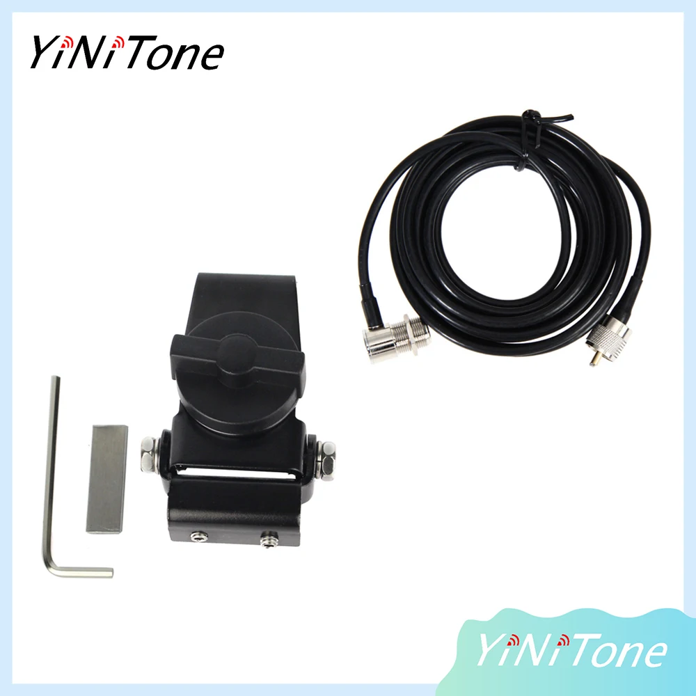 

RB-20 Black PL259 CB Radio Antenna Mount Universal Clip Edge 5M RG58 Extension Cable For QYT KT-8900D BAOJIE BJ-218