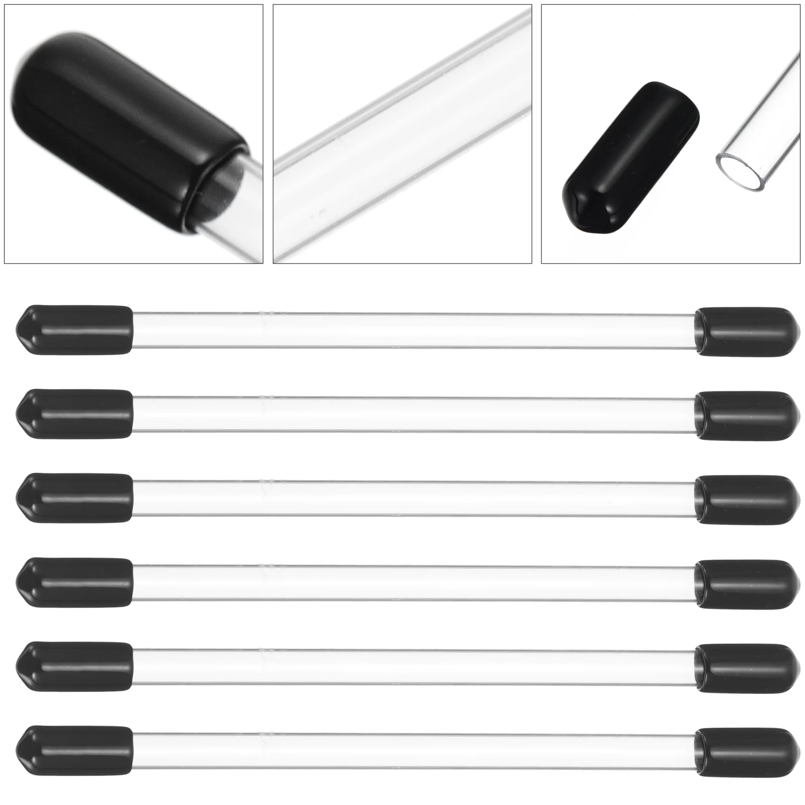 12 Pcs Incense Stick Transparent Acrylic Tube Inhaler Seal Holder Fragrance Plastic Container Barrel Sticks