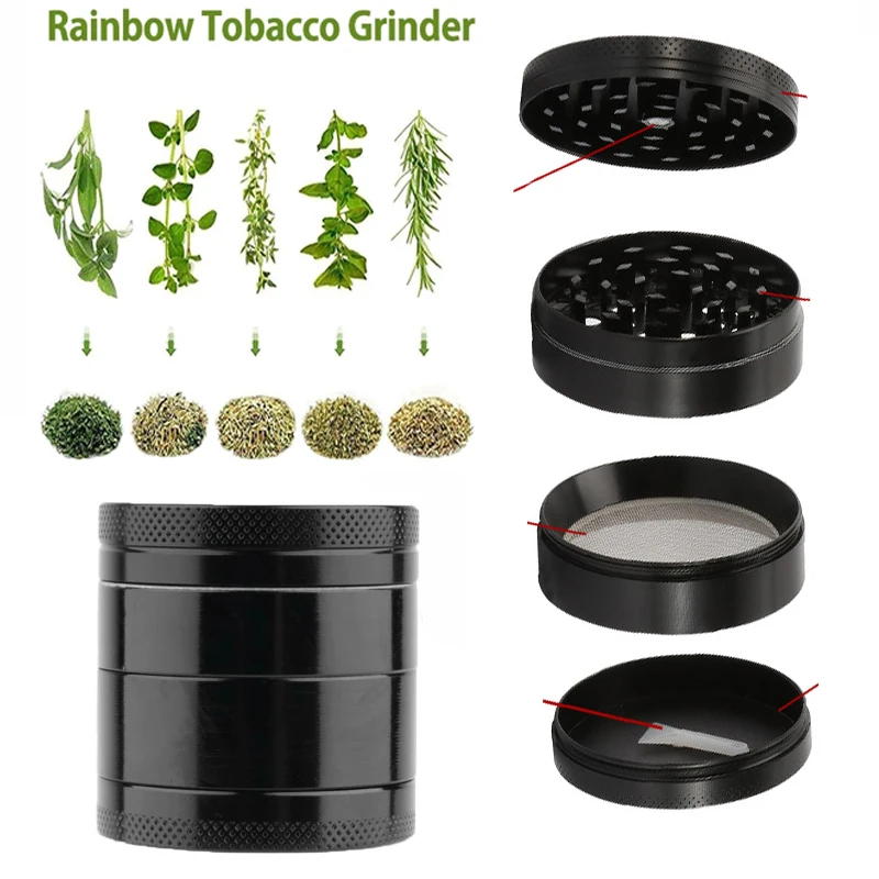 4-Layer Zinc Alloy 40mm Metal Herb Herbal Spice Crusher Kitchen Grinder Cigarette Tools herb grinder herb spice grinder nut spice grinder