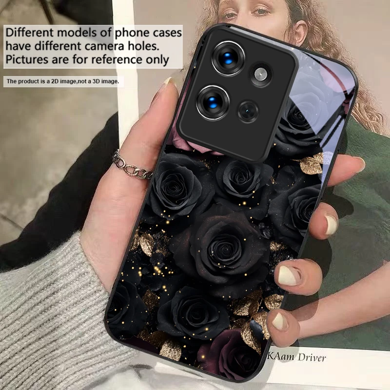 Wine Red Floral Petals Glass Phone Case