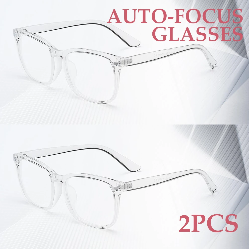 남성 및 여성을 위한 1/2/3개 VOPHA 자동 초점 독서용 안경 - 다초점 블루라이트 차단 독서 안경, 레진 프레임