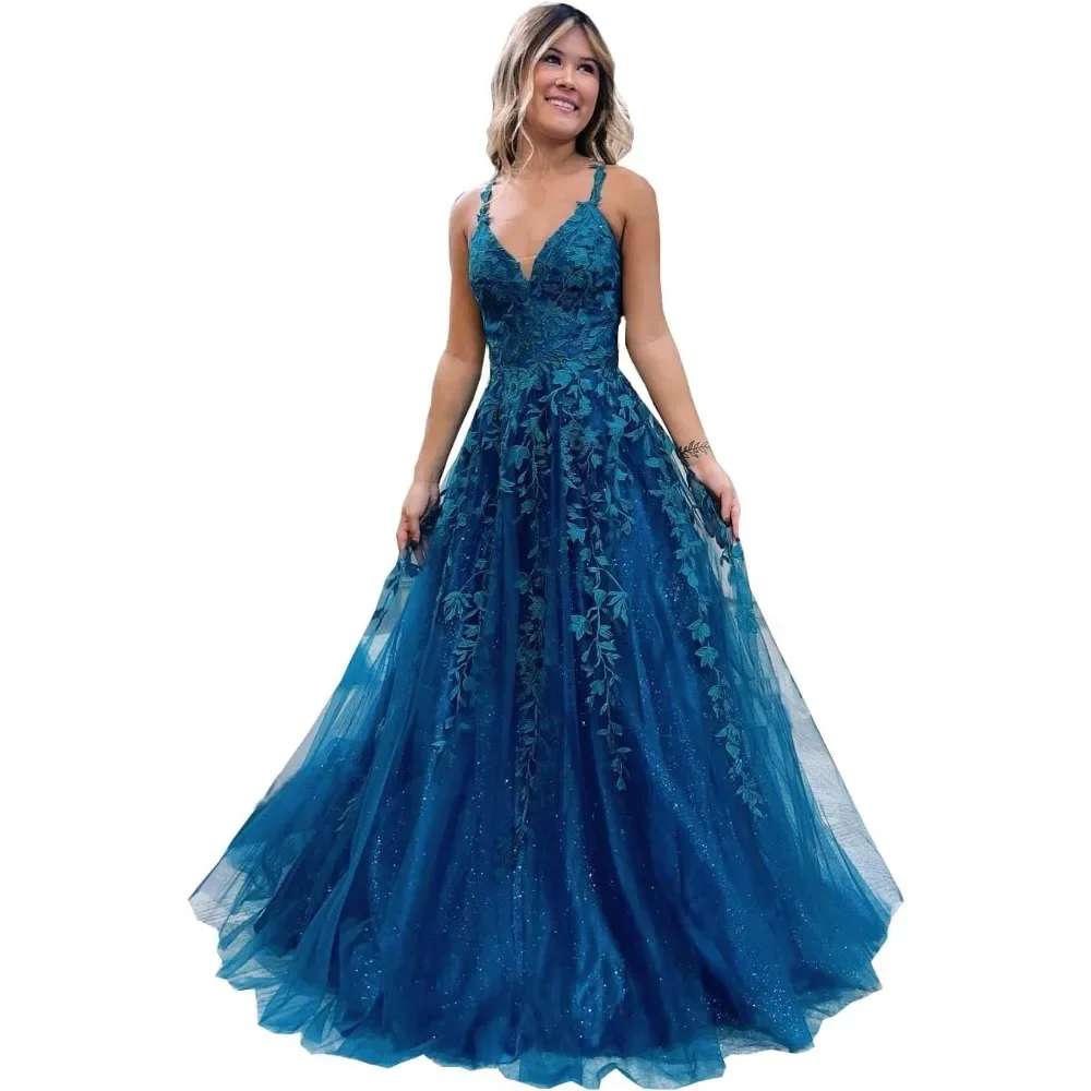 Burgundy lace applique wedding party dress long sexy V-neck Bridesmaid Gown spaghetti straps Evening Prom robe hochzeitspartykle 3