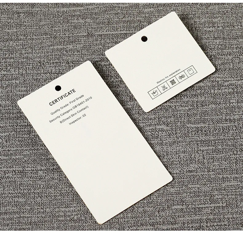 Description Picture 6 of item200pcs Cheap Custom Design Printing Brand Name Logo Paper Garment Hangtag Labels Clothing Hang Tags Clothes Tag with String
