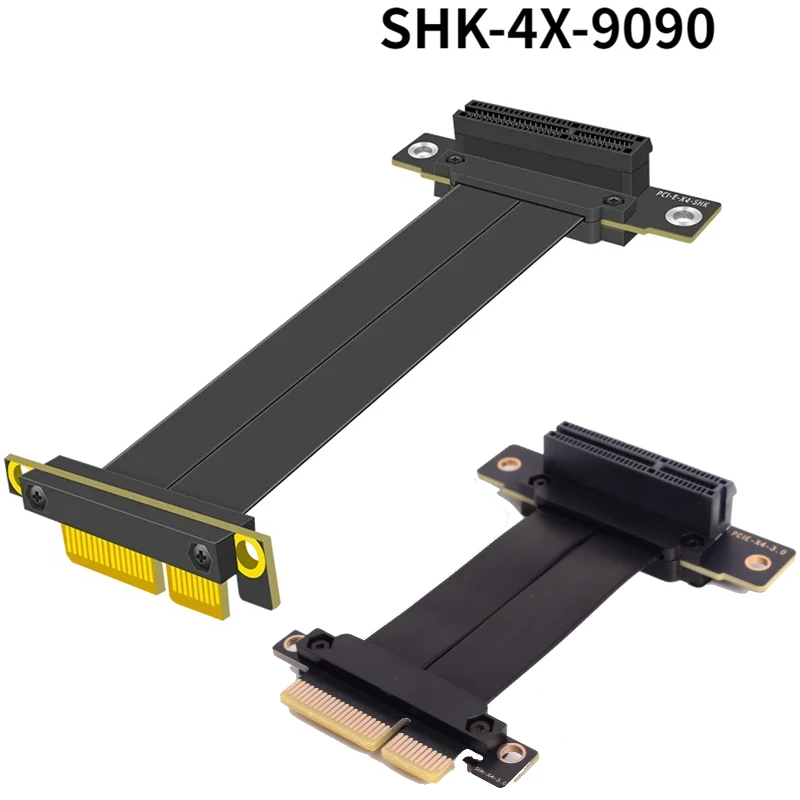 Pci4 Riser Cable Multiple Gpu PCIE X4 Riser Cable Dual 90 Degree Right Angle PCIe 3.0 x4 to x4 ...