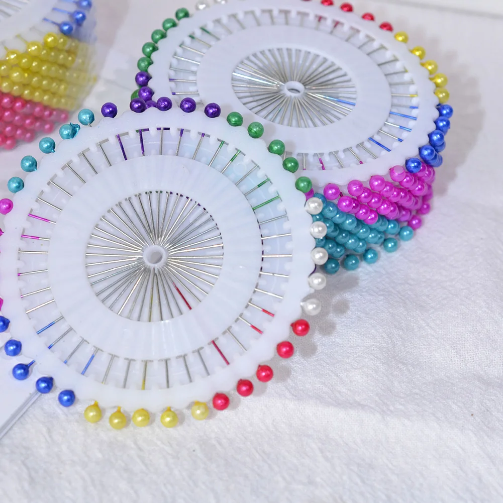 480Pcs Sewing Pins Straight Pins Head Pins Colorful White Round