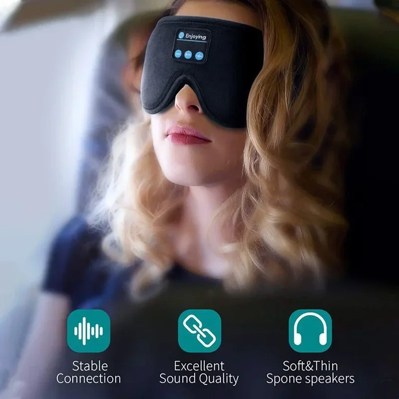 Eye Mask for Sleeping 3D Contoured Cup Blindfold Concave Night Sleep Mask Block Out Light Eye Mask Bluetooth Music Play Sleeping