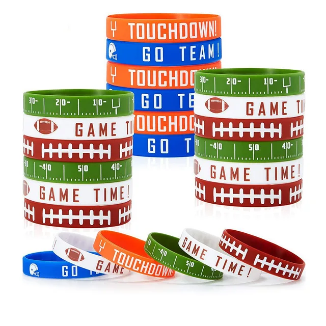 Ball Sports Theme Rubber Wristband Football Basketball Rugby Baseball Softball Volleyball Hockey Silicone Bracelet Party Suppli 2