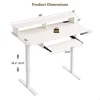 48" Electric Standing Desk Adjustable Height, Sit Stand Up Desk with Keyboard Tray, Power Outlets, LED Lights & Monitor Shelf 6