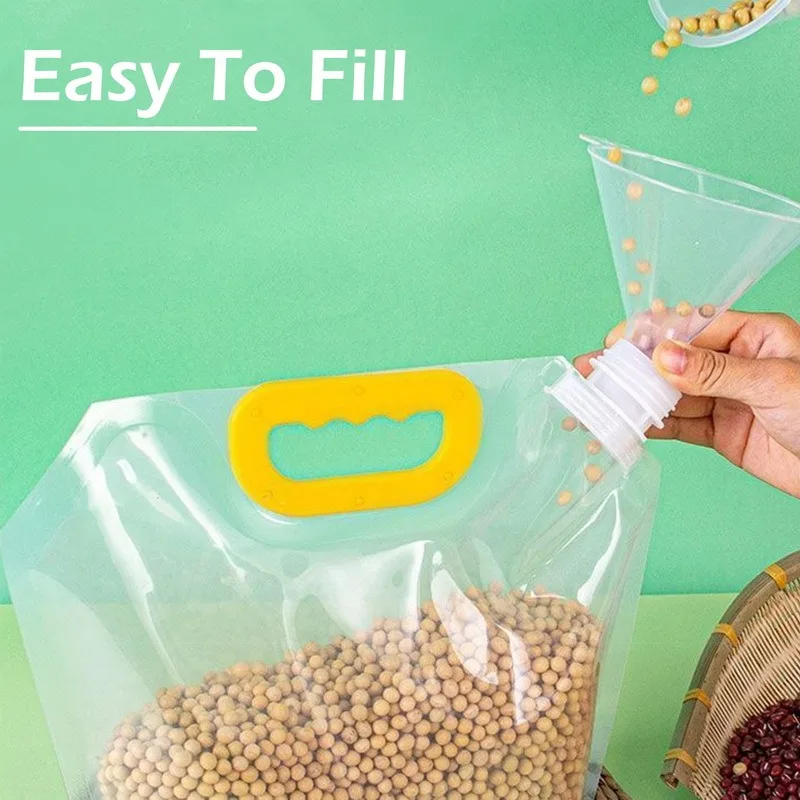 Bolsa de envasado de alimentos portátil, bolsa sellada de grano, a prueba  de insectos, a prueba de humedad, almacenamiento de mantenimiento fresco,  almacenamiento de cocina, 5/10 piezas - AliExpress