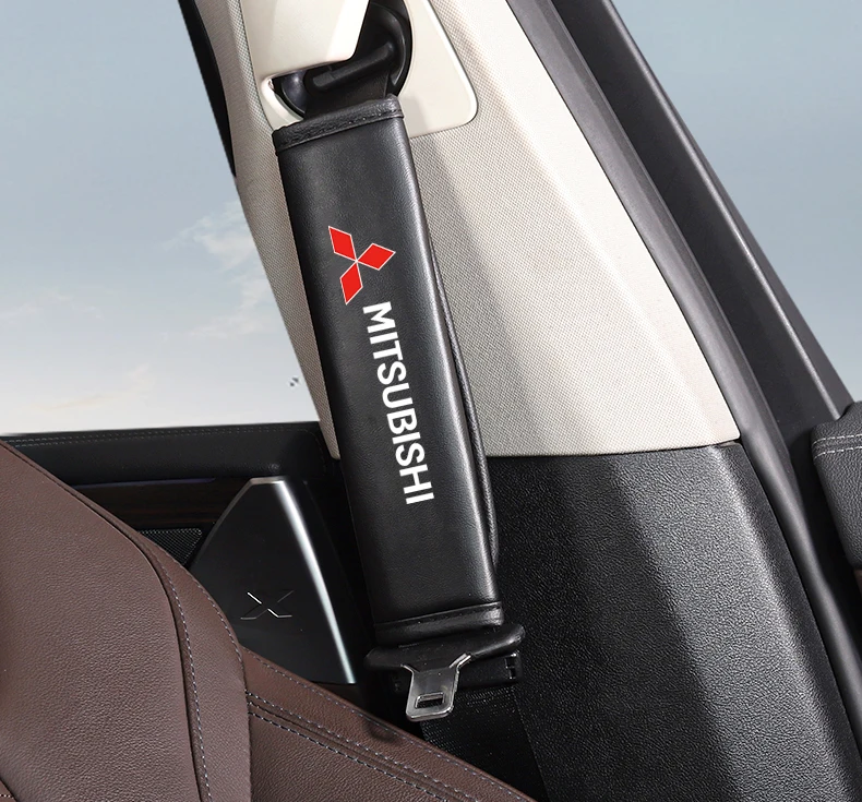 미쓰비시 L200 ASX 미라지 아트라지 이클립스 크로스 엑스팬더 아웃랜더용 2개 자동차 안전벨트 커버 가죽 어깨 패드 액세서리