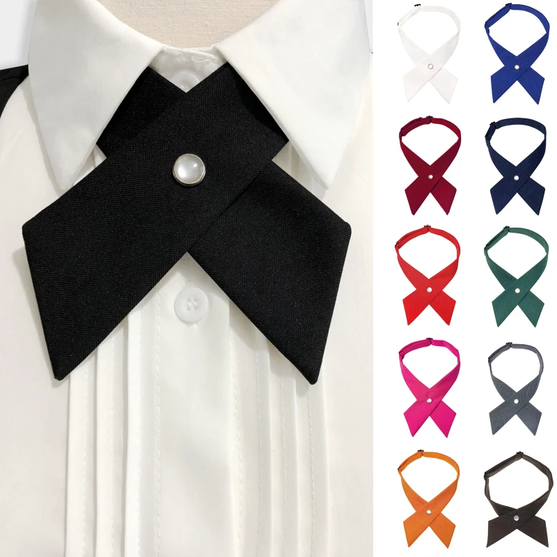 

Crisscross Bow Tie Fashionsolid Color Detachable Collar Jk Apparel Accessories Campus Host Uniform Accessories